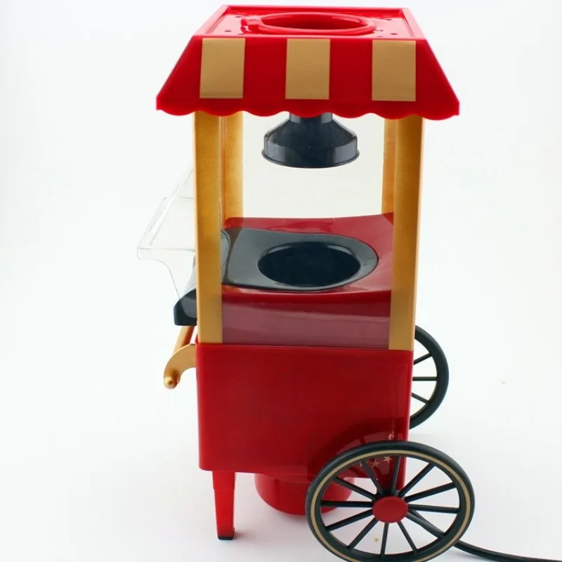 Vintage Car Popcorn Maker Household Trolley Electric Popcorn Machine Retro Cart Corn Popper For Home Movie Night Snack Making