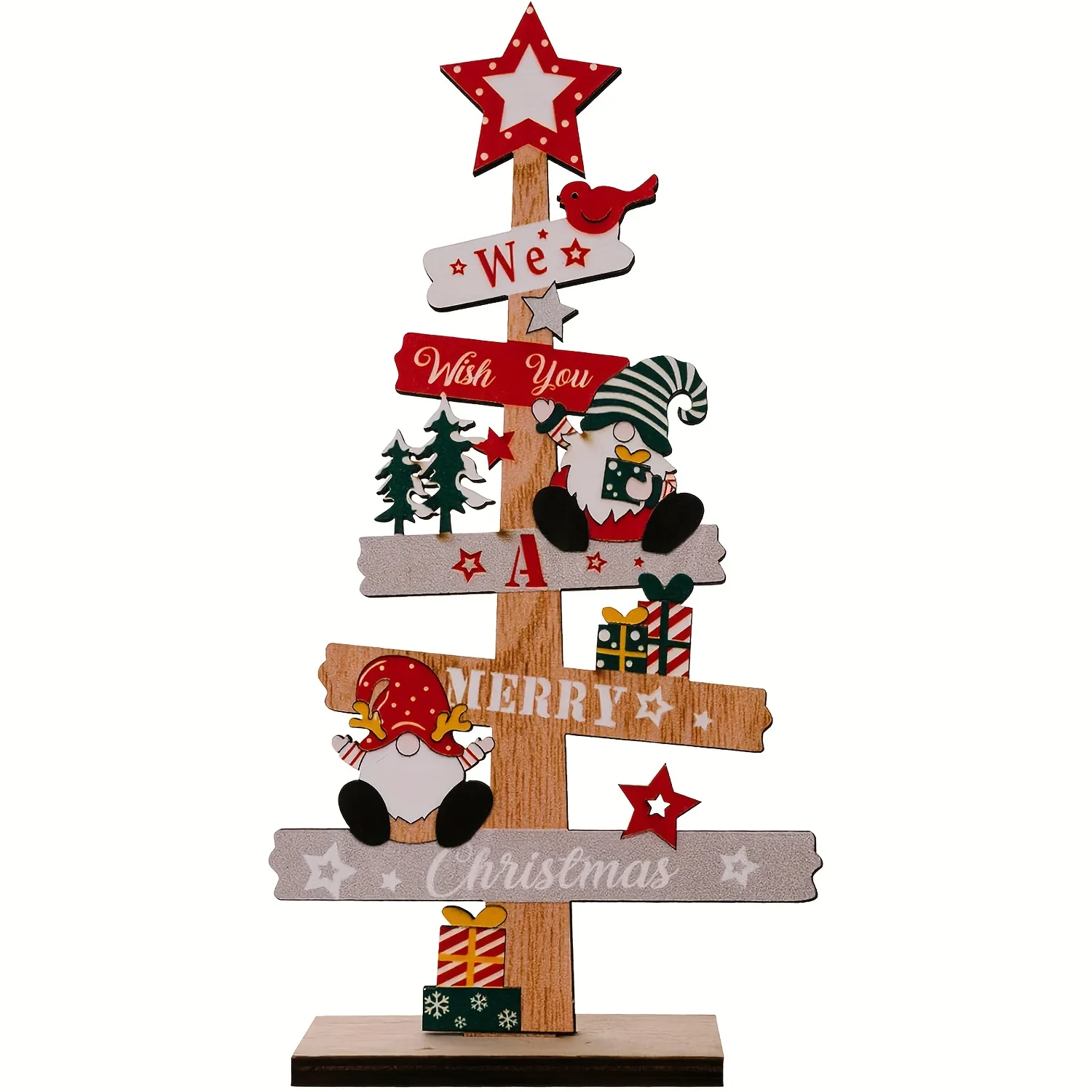 1 pezzo albero di Natale decorazione per la casa ornamento natalizio in legno da tavolo adatto per decorazioni da tavolo per feste in ufficio regalo di festa
