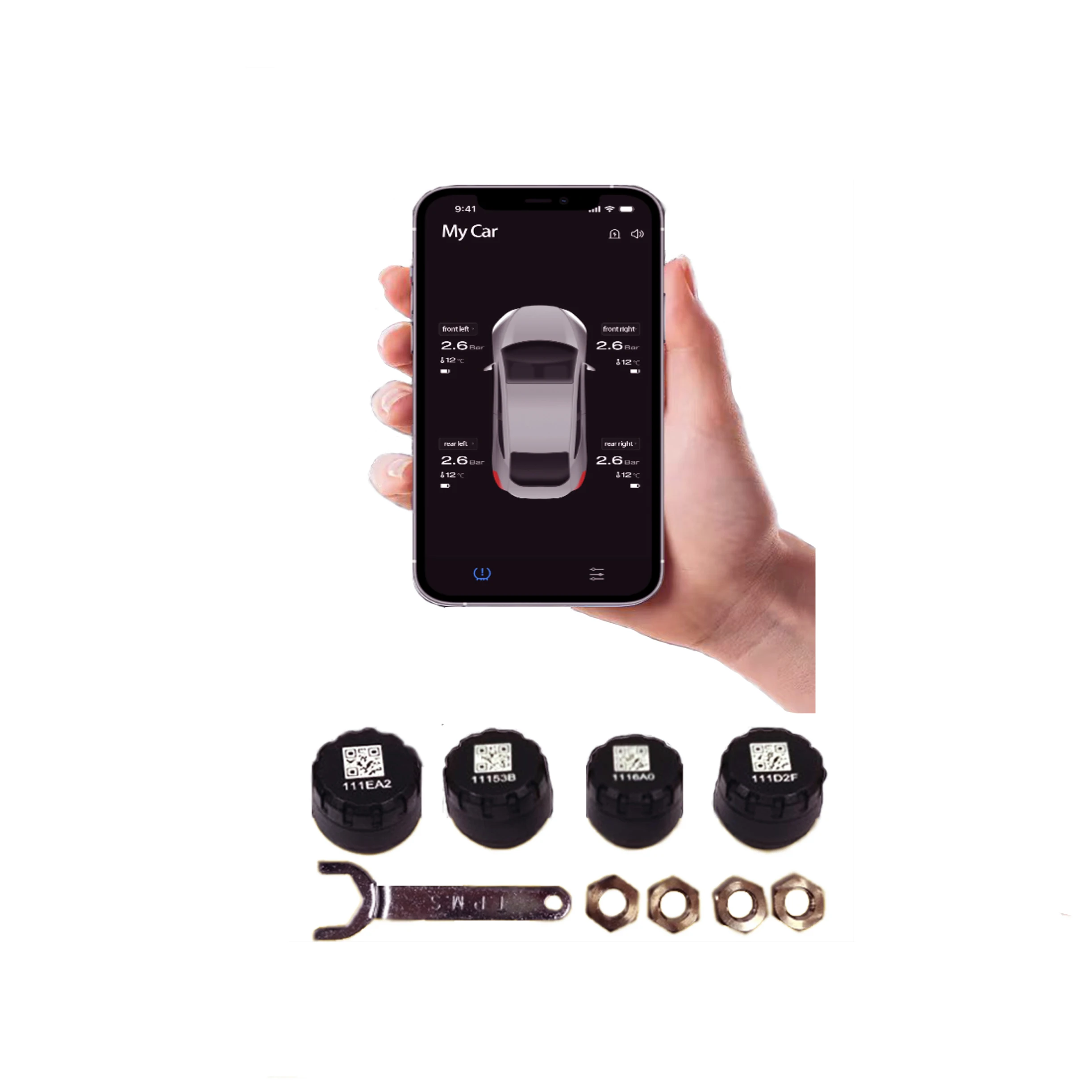 

Mobile Bluetooth APP TPMS Bluetooth Tire Pressure ing System Support Android/IOS Mobile Display Car Tyre Diagnostic Tool
