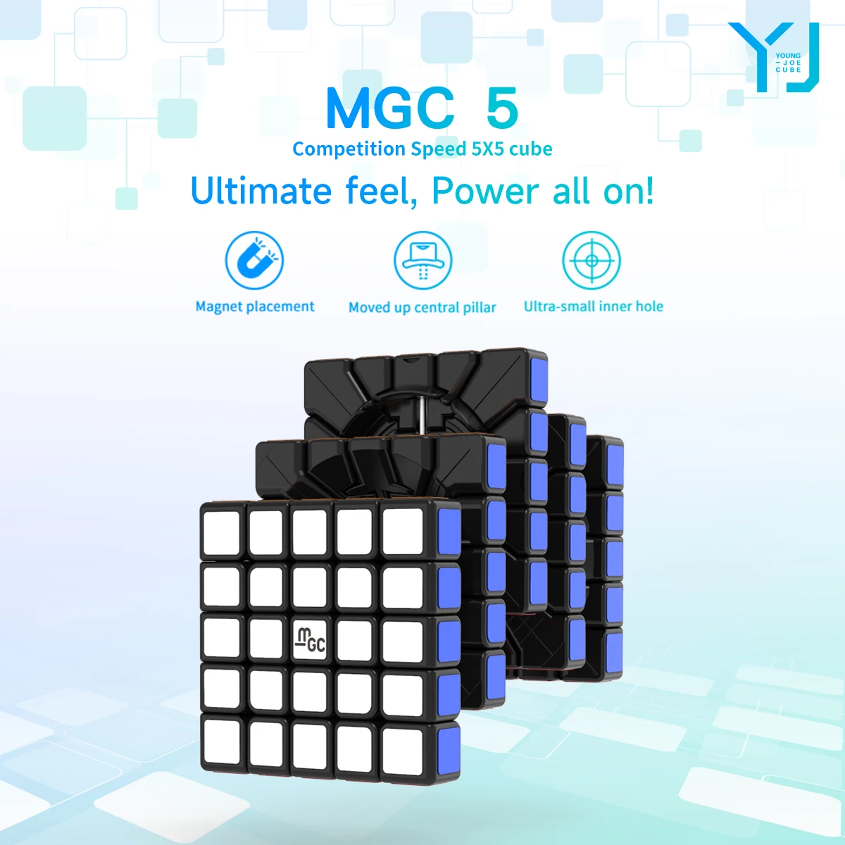 Yongjun MGC 5x5 Speed Cube Competition Educational Toys Magnetic Magic Cube 5x5x5 Cubo Magico