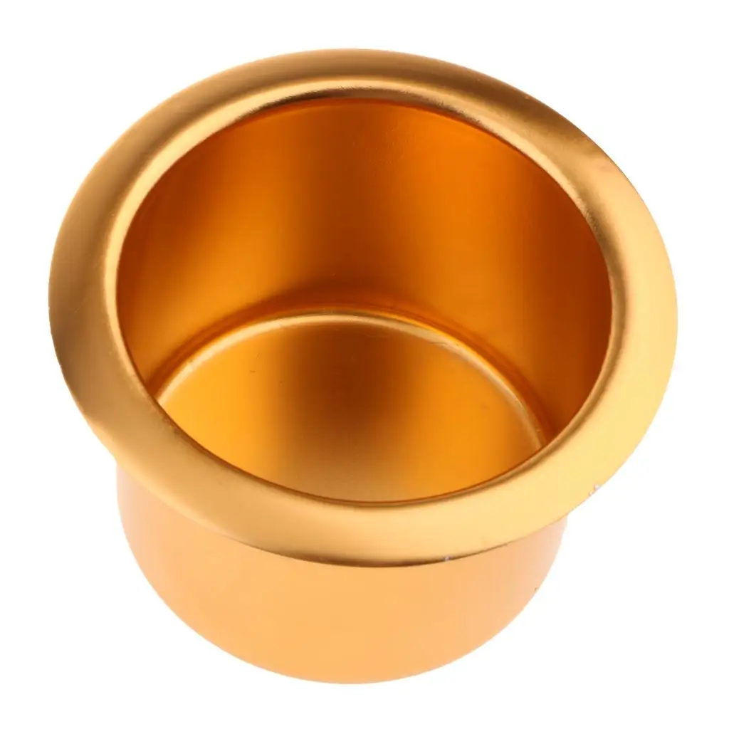 Vehicle Beverage Holder Gold Aluminum Alloy Marine Boat Car Truck RV Ashtray Cup Holder