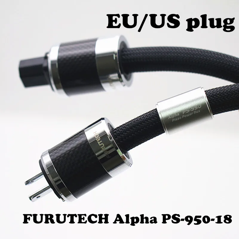 FURUTECH Alpha PS-950-18 HIFI AC Power Cable OCC Conductor Carbon Fiber Power Cord with EU US Plug