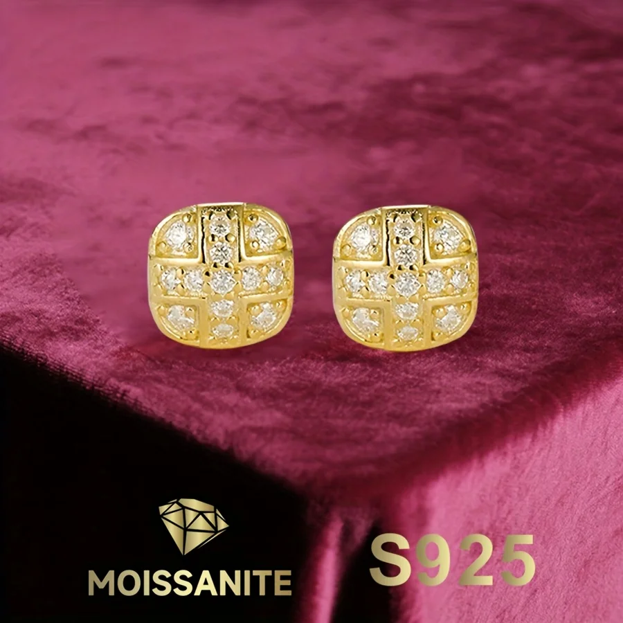 

14K Gold Plated Moissanite Earring S925 Silver Stud Earrings for Women with Gra Certificate