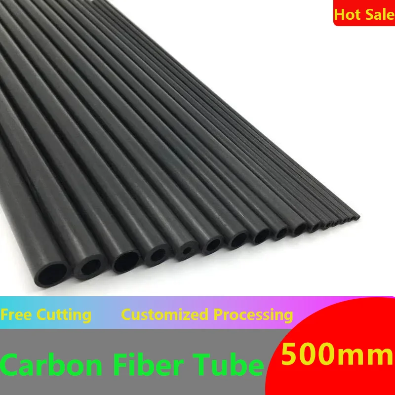 

Carbon Fiber Tube Length 500mm Outer Diameter 2-10mm High Quality Hollow Tube for DIY Kite and RC Model Airplane Quadcopters