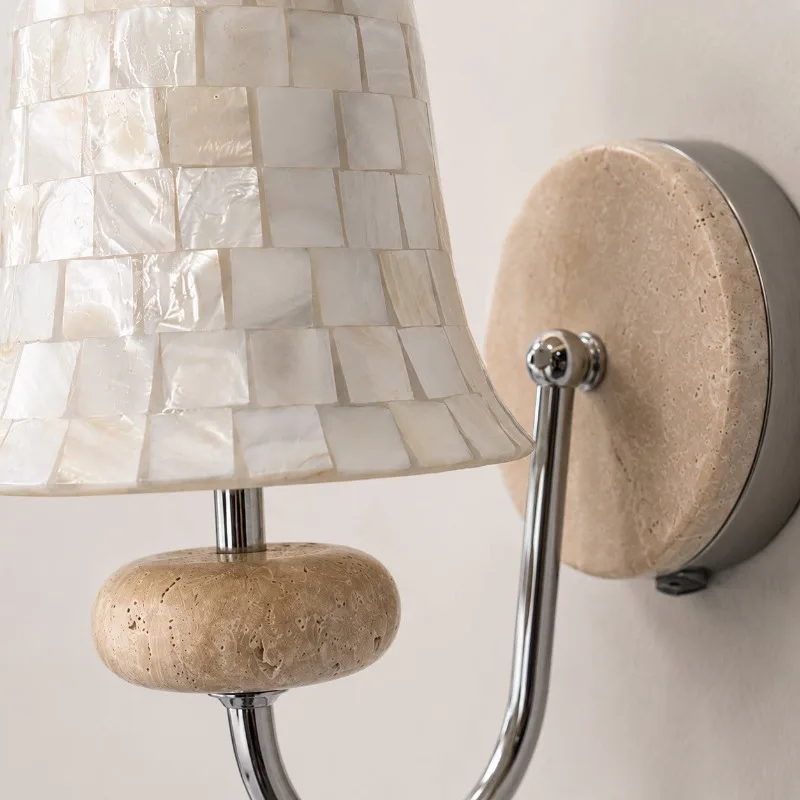 Retro Shell Design Wall Lamps Modern Creative Arts LED Wall Sconces Bedroom Bedhead Homestay Atmosphere Illumination Wall Light