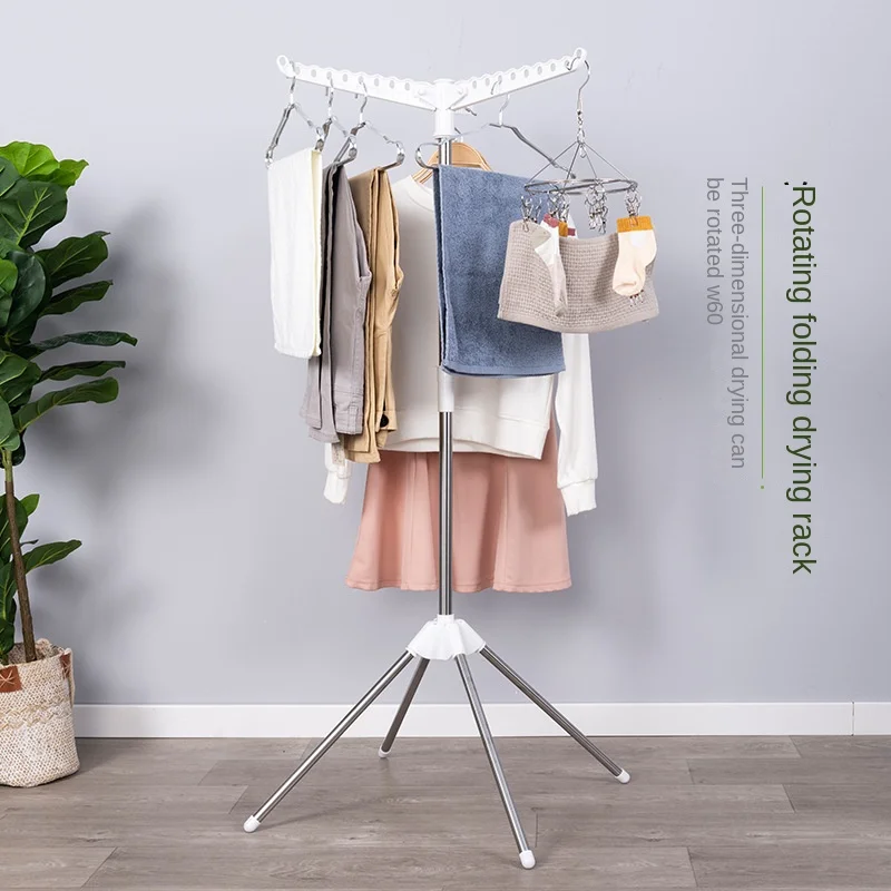 

Folding Clothes Hanger, Stainless Steel Hotel Travel Home Clothes Towel Rack, Floor Standing Clothes Hanger