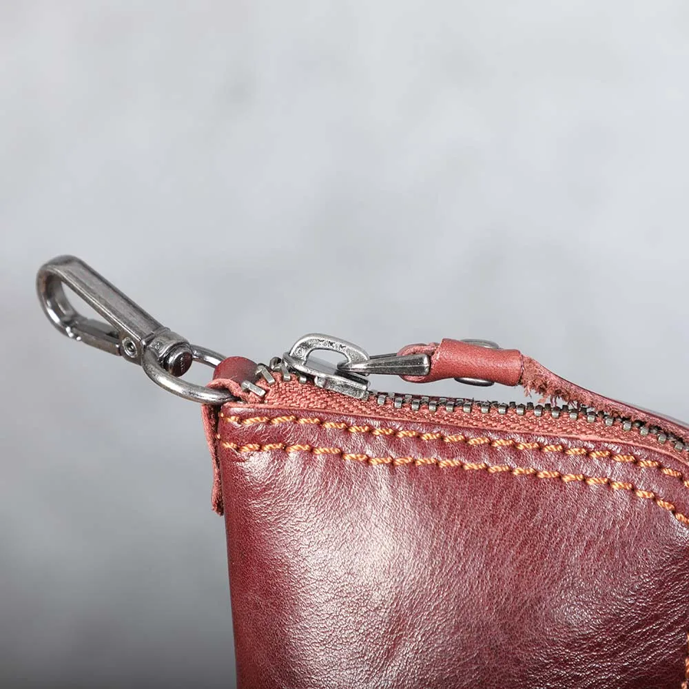 S.WORKER Echtleder Autoschlüsselhalter Große Kapazität Vollnarbiges Rindsleder Langlebiger Schlüsselanhänger Modisches Accessoire – Detail 11