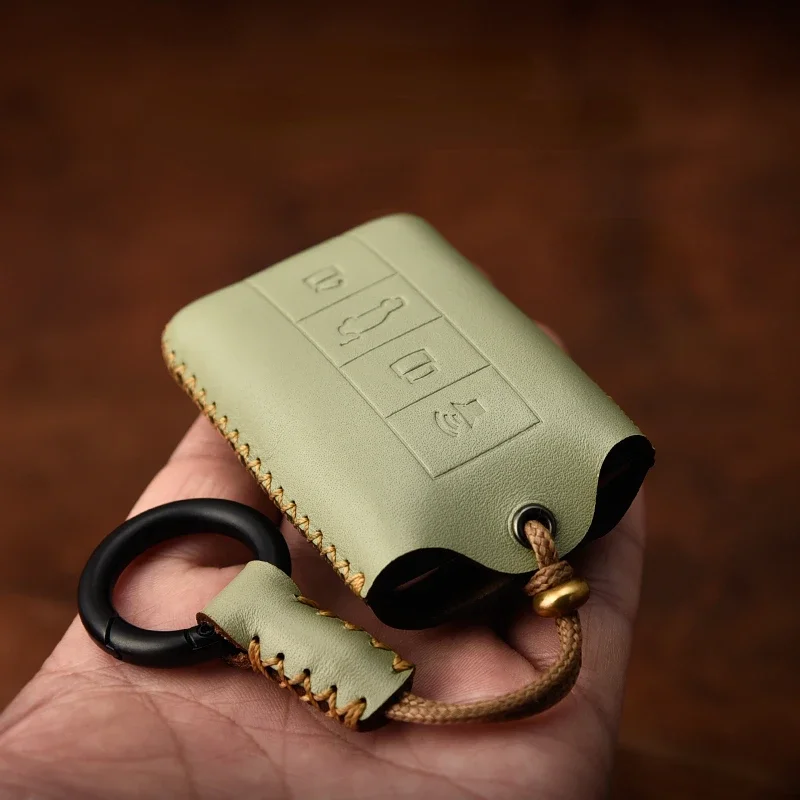 For Tank 500 2022 2023  Simple Style Handmade Leather Car Remote Key Case Cover Keychains Keyring  Accesorios