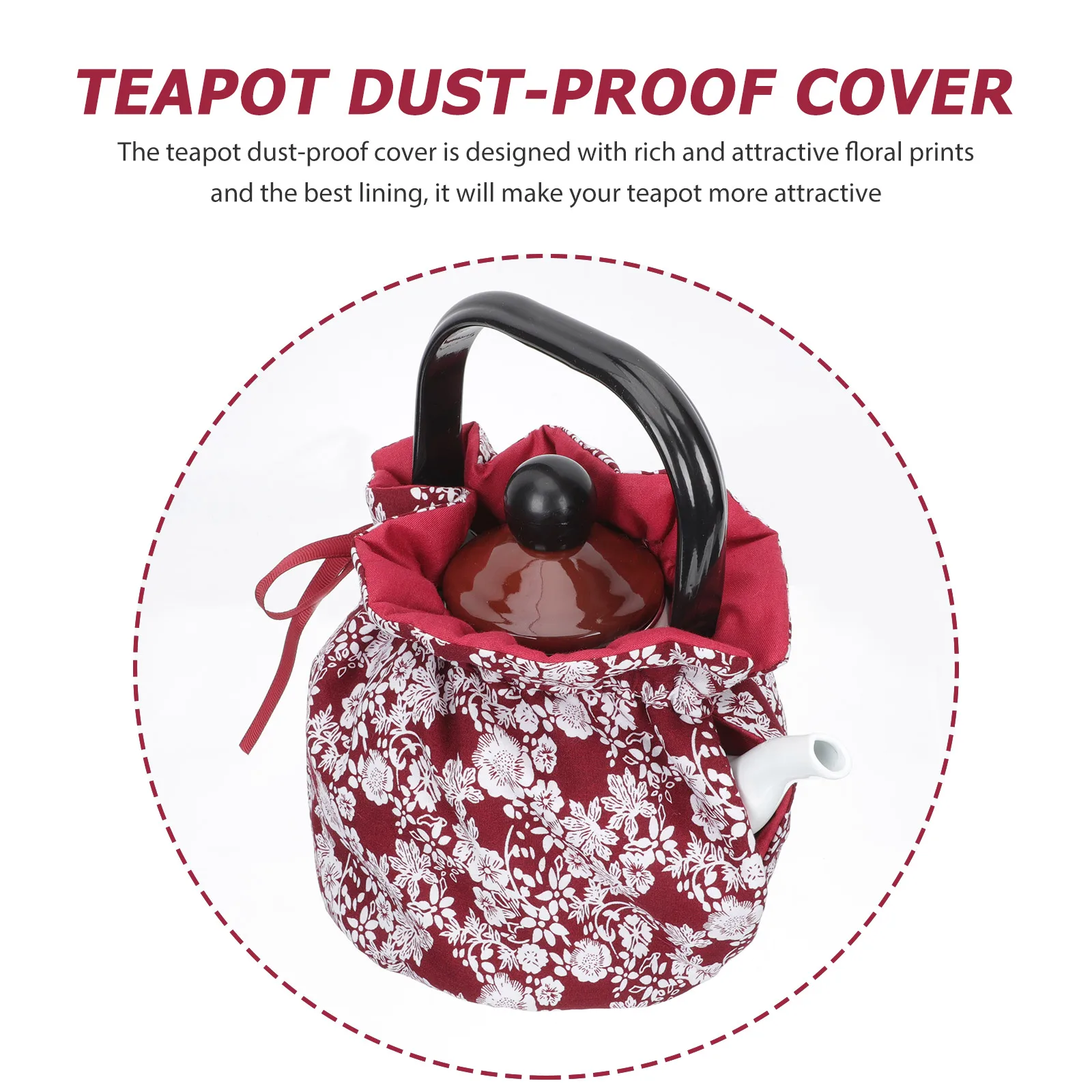 

Teapot Insulation Cover Lightweight Dust proof Kettle Protector Decorative Tea Pots Accessory Travel Home Cozy Kitchen Bar Item