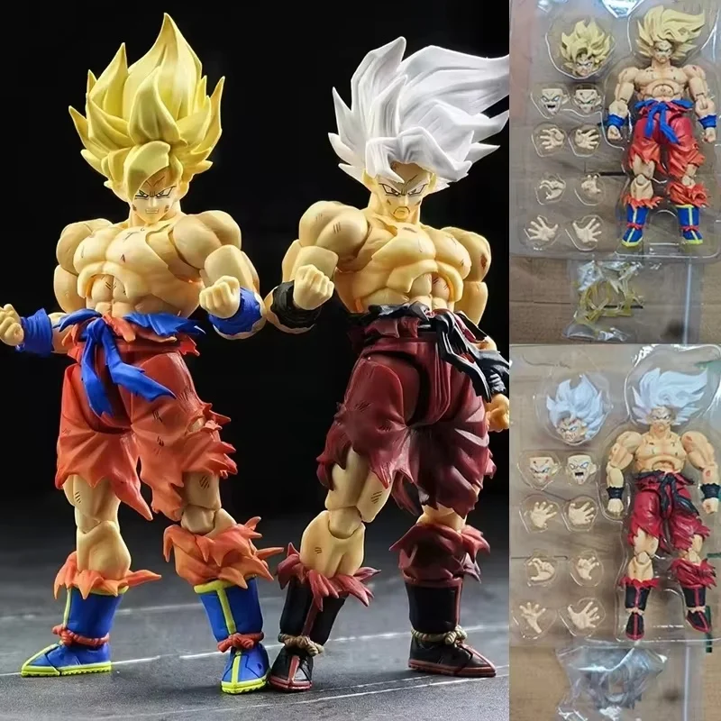 

N&T Dragon Ball Super Saiyan Son Goku Anime Action Figure Battle Damaged 3.0 Body Weekly Color Movable Toys Gift For Friend