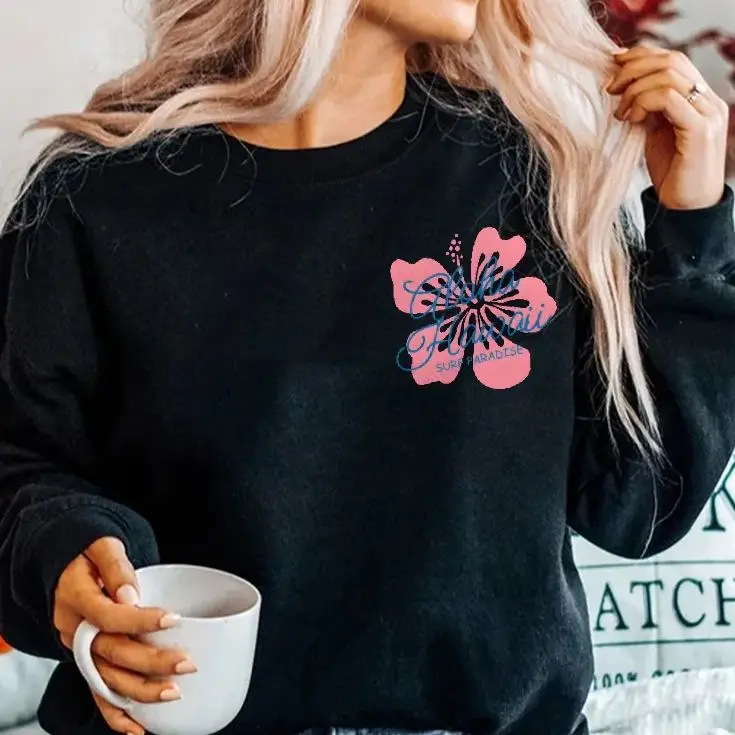 Aloha Hawaii  Sweatshirt Surf Paradise Casual Daily Wear Unisex with Multiple Colors Versatile Stylish Pullover New Arrival