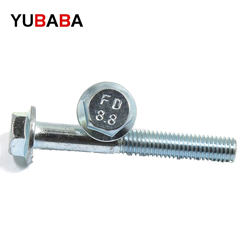 M5 M6 M8 M10 M12  Grade 8.8 Galvanized Hexagonal Flange Bolts Flange Screws Hexagonal Belt Pad Full Thread/Partial Thread