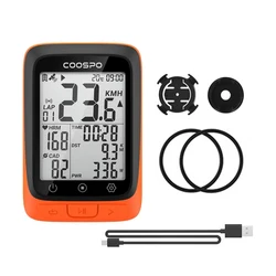 Coospo BC107 Bike Computer GPS Wireless Bicycle Odometer Speedometer 2.4inch Bluetooth5.0 ANT+ Waterproof GPS+BDS Cycle Computer