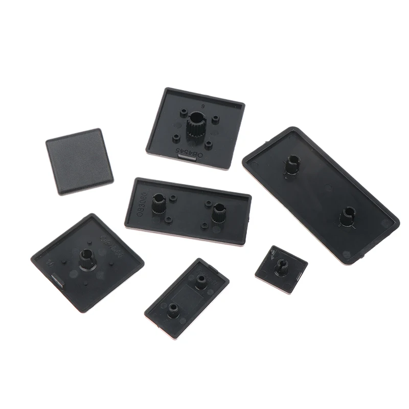 New 10Pcs 2020 3030 3060 4040 4080 4545 Plastic End Cap Cover Plate Black For EU Aluminum Profile High Quality view 6
