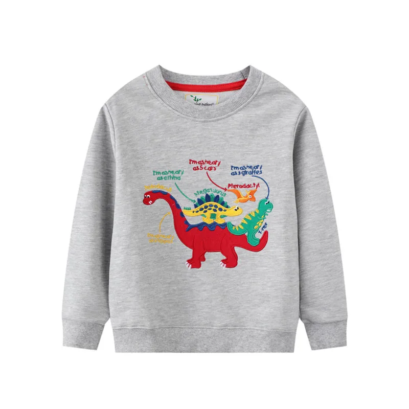 

Jumping Meters New Arrival Boys Girls Sweatshirts Cotton Dinosaurs Print Hot Selling Children's Clothes Kids Hoodies Tops