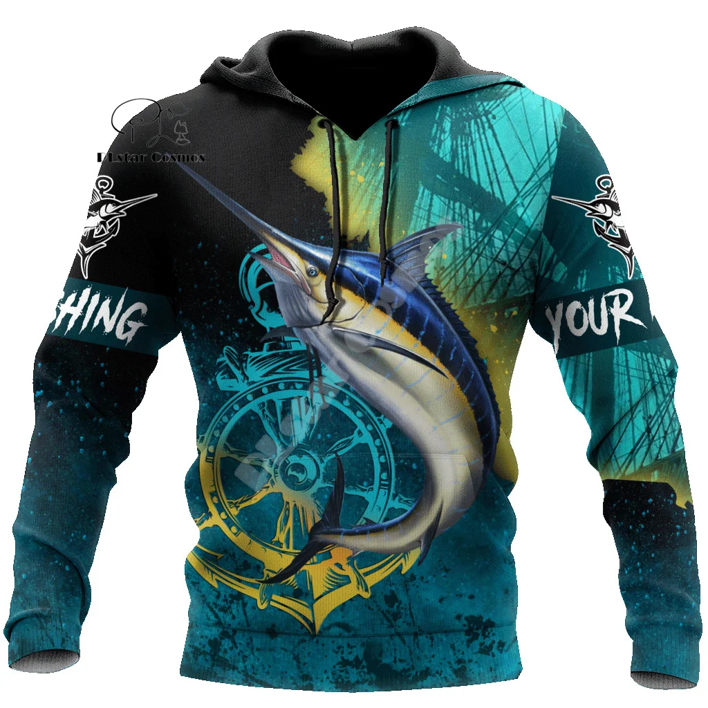 Moletom Personalizado com Estampa de Animal, Camuflagem de Pesca, Tatuagem Retro Vintage, Impressão 3D, Estilo Harajuku, Casual e Engraçado