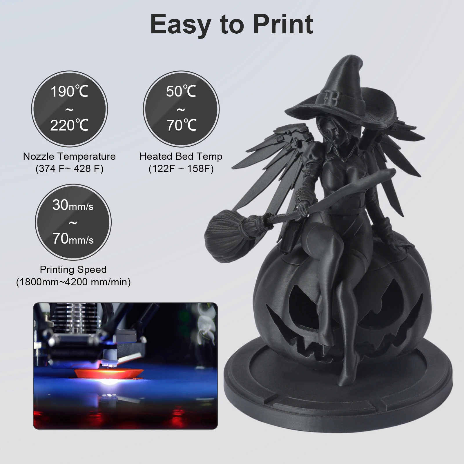 GIANTARM Matowy Filament PLA 1,75mm 1kg, Niebłyszcząca Matowa Powierzchnia Filamentu do Drukarek 3D +/-0,03mm do Druku 3D FDM — zdjęcie produktu 4