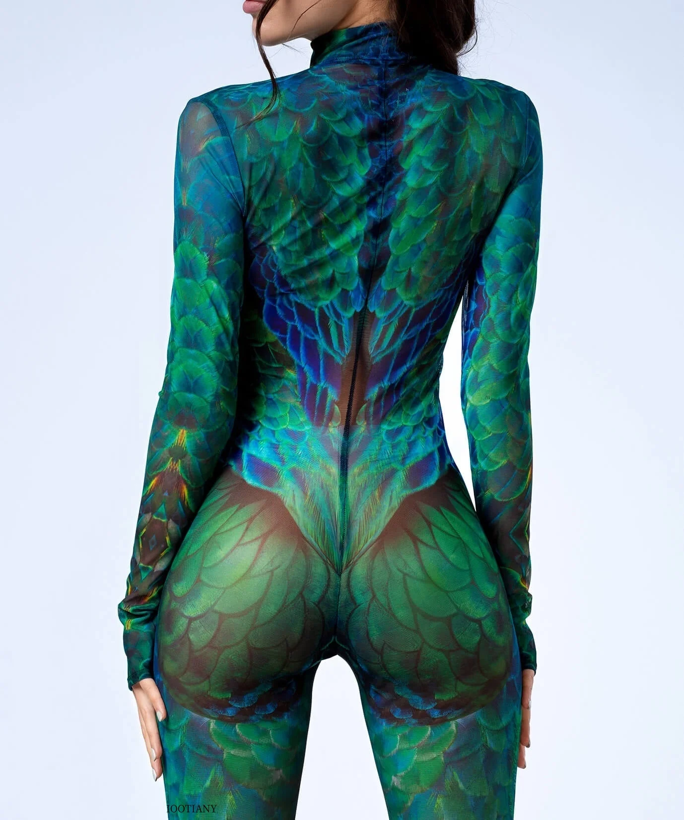 Picture 3: Hoilday Female Green Punk Tights Halloween Carnival Cool Role-playing Bodysuit Music Festival Party Stage Performance Outfits