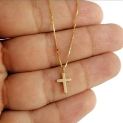 Cross chain pendant minimalist Christian necklace elegant yet casual pendant necklace box chain gift for her