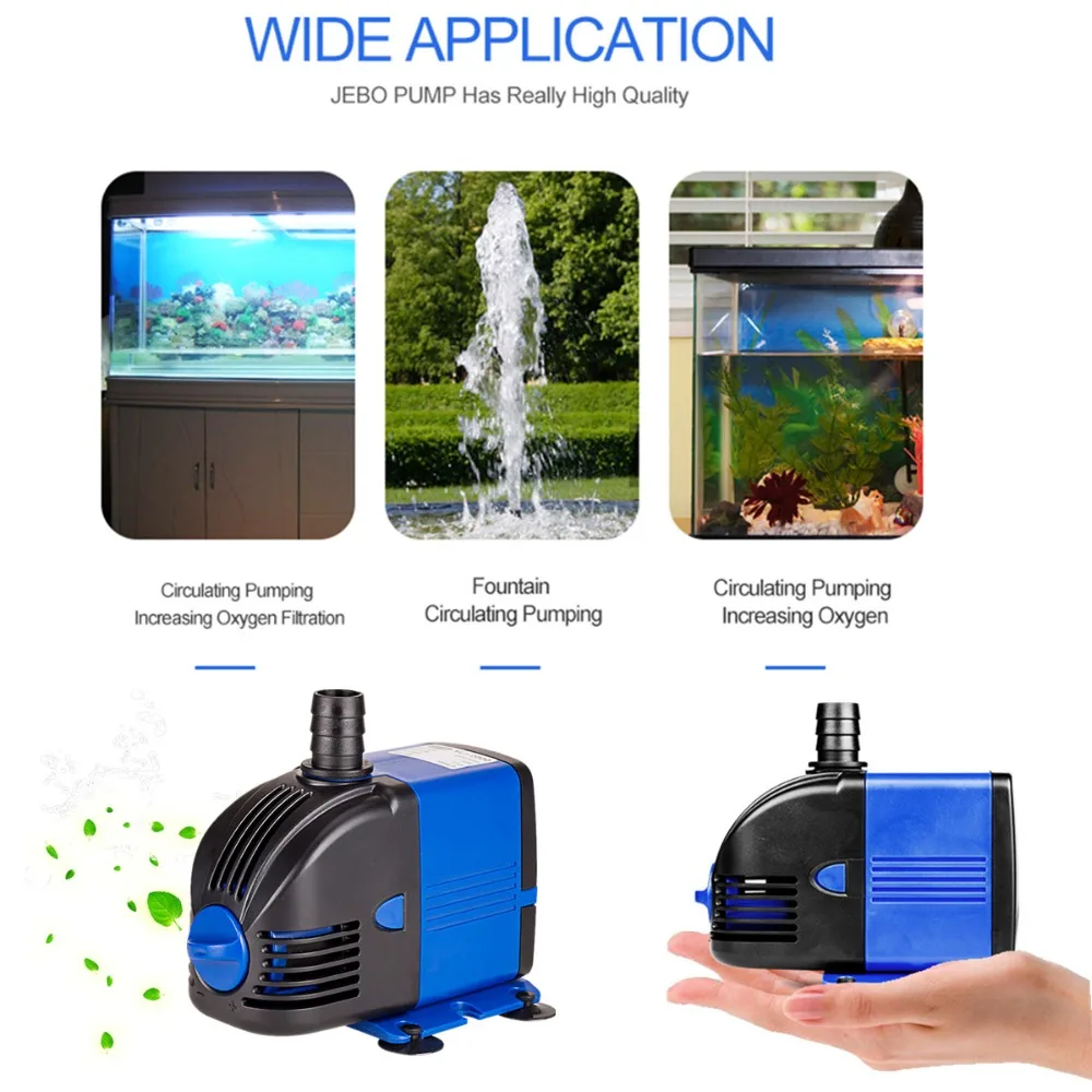 5W/6W/15W/25W/35W/50W/60W 500-3500L/H Ultra-Quiet Submersible Water Pump Filter Fish Pond Fountain Aquarium Tank High-lift 220V