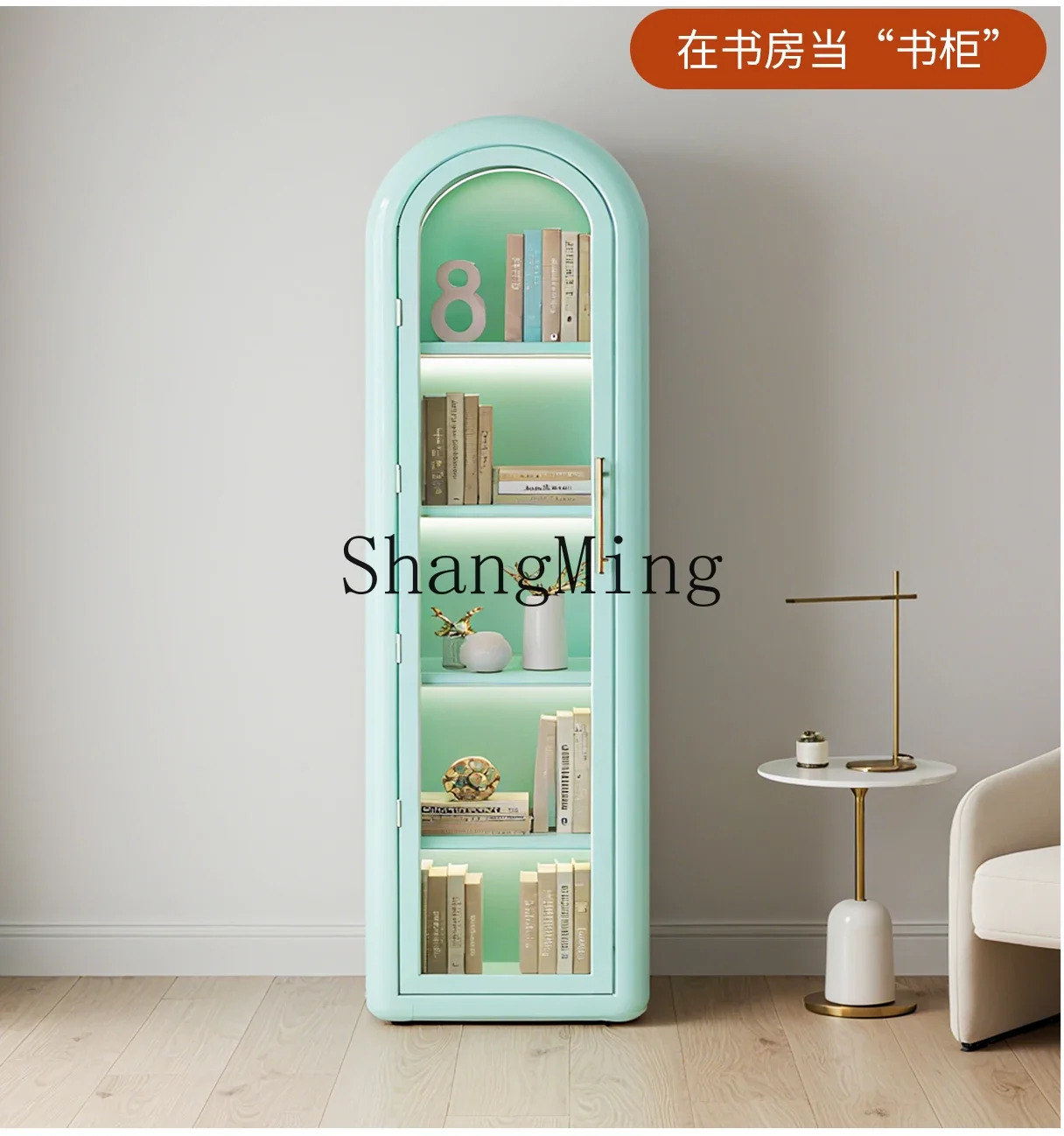 

CL celebrity floor display living room TV side cabinet simple modern wind belt glass door cabinet Internet