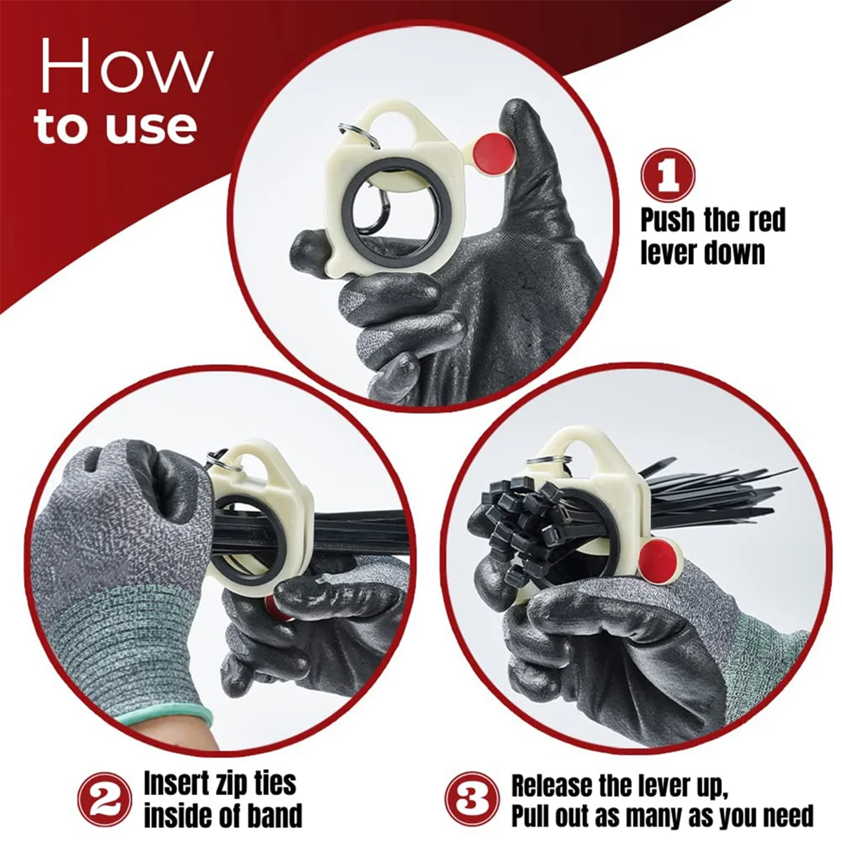 Organizer per fascette con cerniera per cavi da 2 pezzi-per fascette e fascette in metallo per impieghi gravosi, supporto per fascette con cerniera per cintura degli attrezzi con fascette per cavi da 20 pezzi