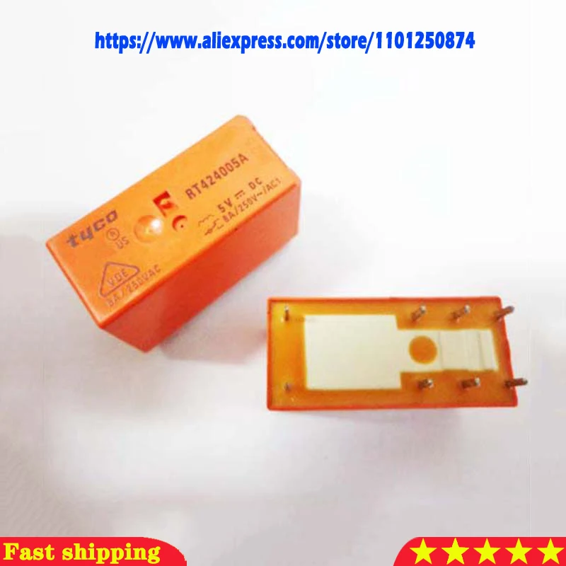 1PCS/lot Relay RT424005 RT424012 RT424024 RT424048 8A 8PIN