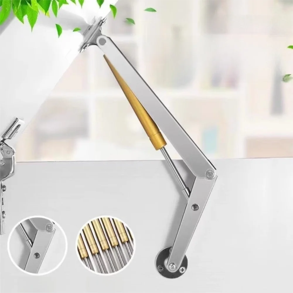 Metal Gas Struts Automatic Slow Lowering Heavy Duty Lid Support Hinges Pneumatic Hydraulic Soft Close Hinges Furniture Cupboard