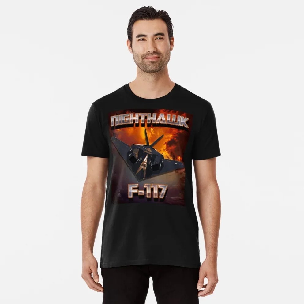 US Air Force F-117 Stealth Surface–attack Aircraft T Shirt. New 100% Cotton Short Sleeve O-Neck Casual T-shirts Size S-3XL