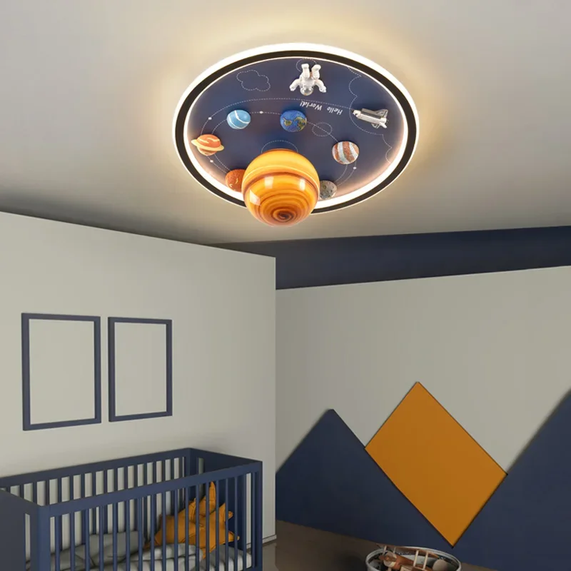 

Astronaut Space Planet Light Creative Cartoon Kids Room Light Modern Fashion Boy Bedroom Light LED Ceiling Light