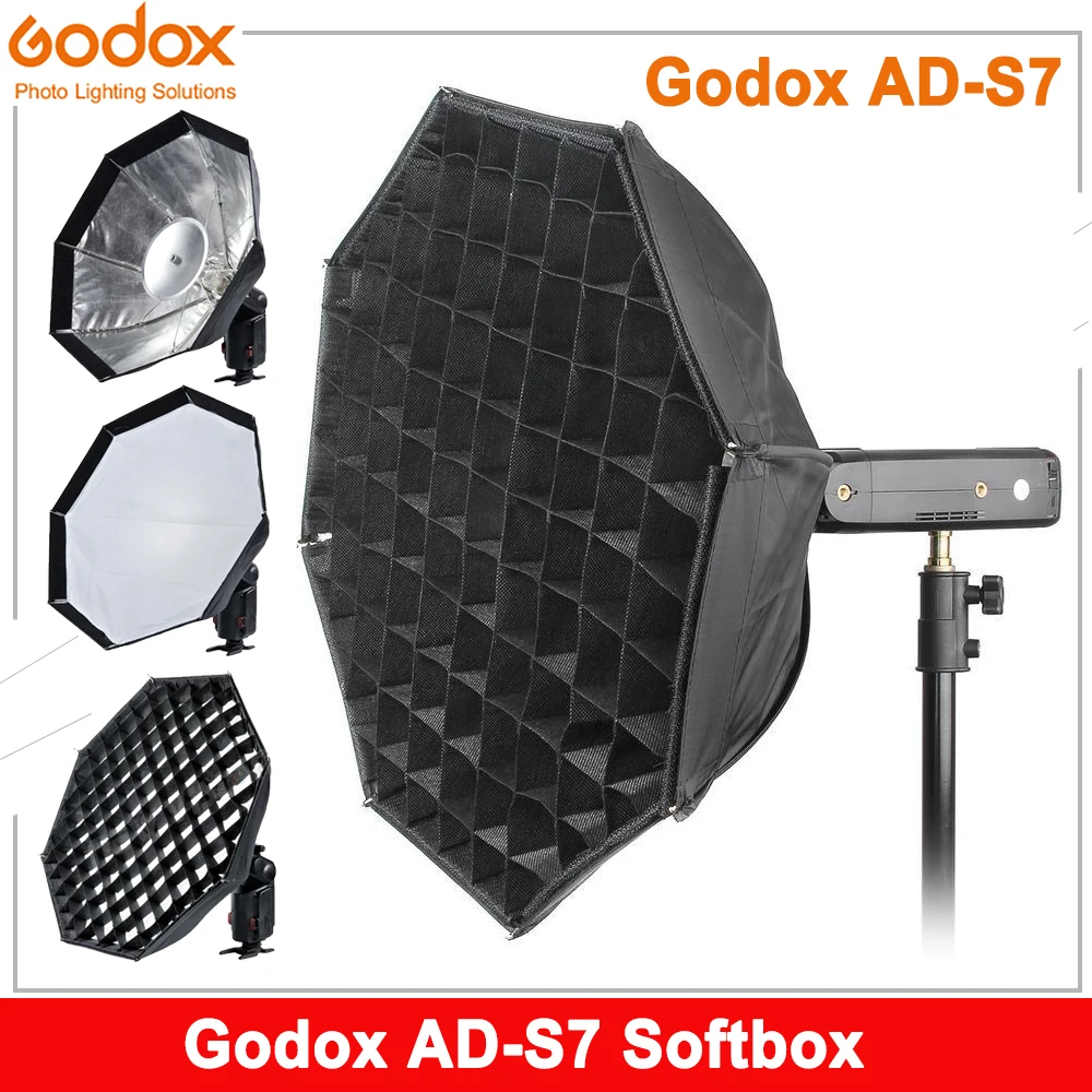 Godox Softboxs AD-S7 Multifunctional Soft Box Octagonal Honeycomb Grid Umbrella Softbox for Flash Speedlite AD180 AD360 AD200PRO