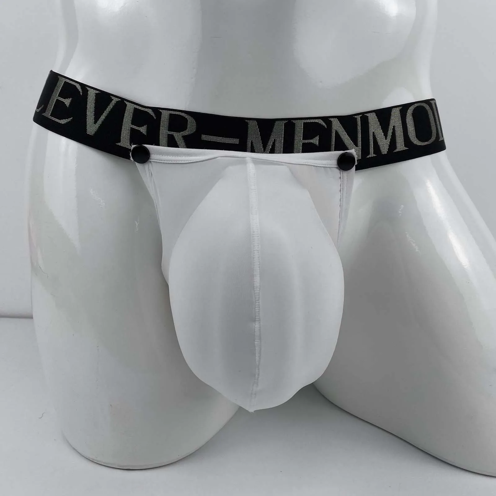 CLEVER-MENMODE Cockring Panties Men Sexy G String Thong Removable Pouch Underwear Silicone Penis Ring Lingerie Ice Silk