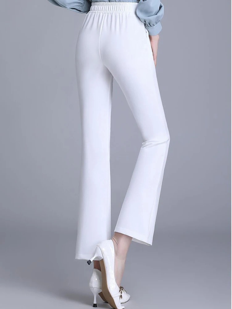 Classic Slim OL Flare Pants Women Casual Formal Pantalone High Waist Office Skinny Sweatpants Oversize S-4xl Suit Trousers