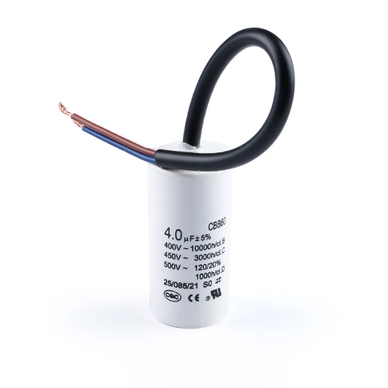 CBB60 startup capacitor 2/4/5/8/10/12/15/20/80UF water pump spin drying washing machine capacitor