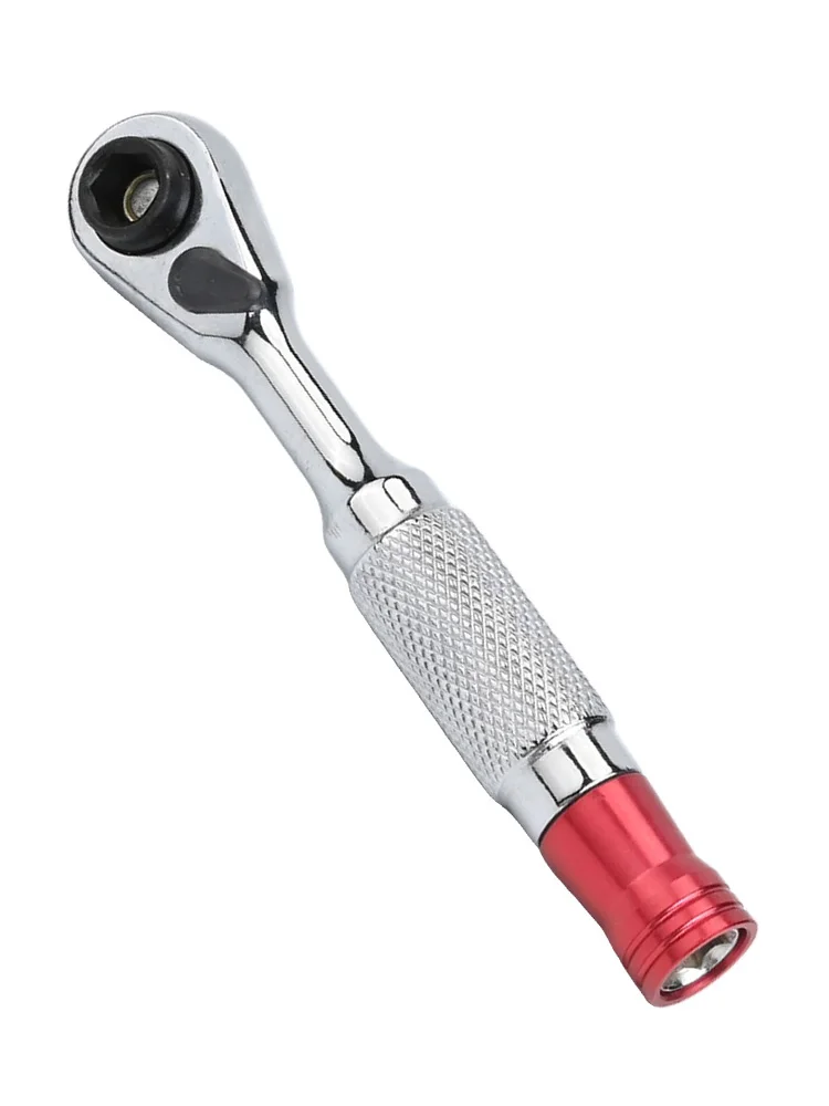 Silver 1/4 Inch Ratchet Wrench Screwdriver Bit Holder MultiTool With Anti Rust Hardened Steel For Car Modification And Factory U