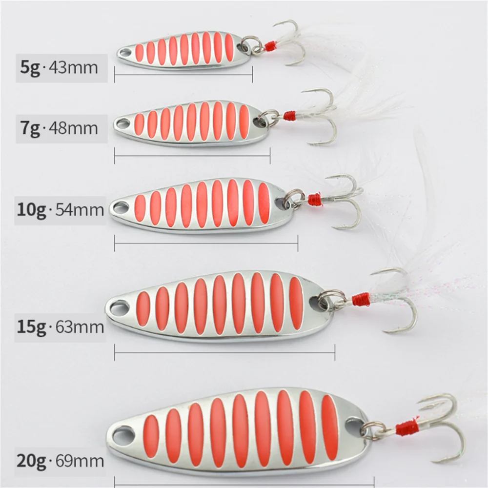 1Pcs 10g 15g 20g Spoon Fishing Lures Metal Vibration Spinner Hard Bait Fishing Tackle Artificial Sequins Bait For Bass Carp