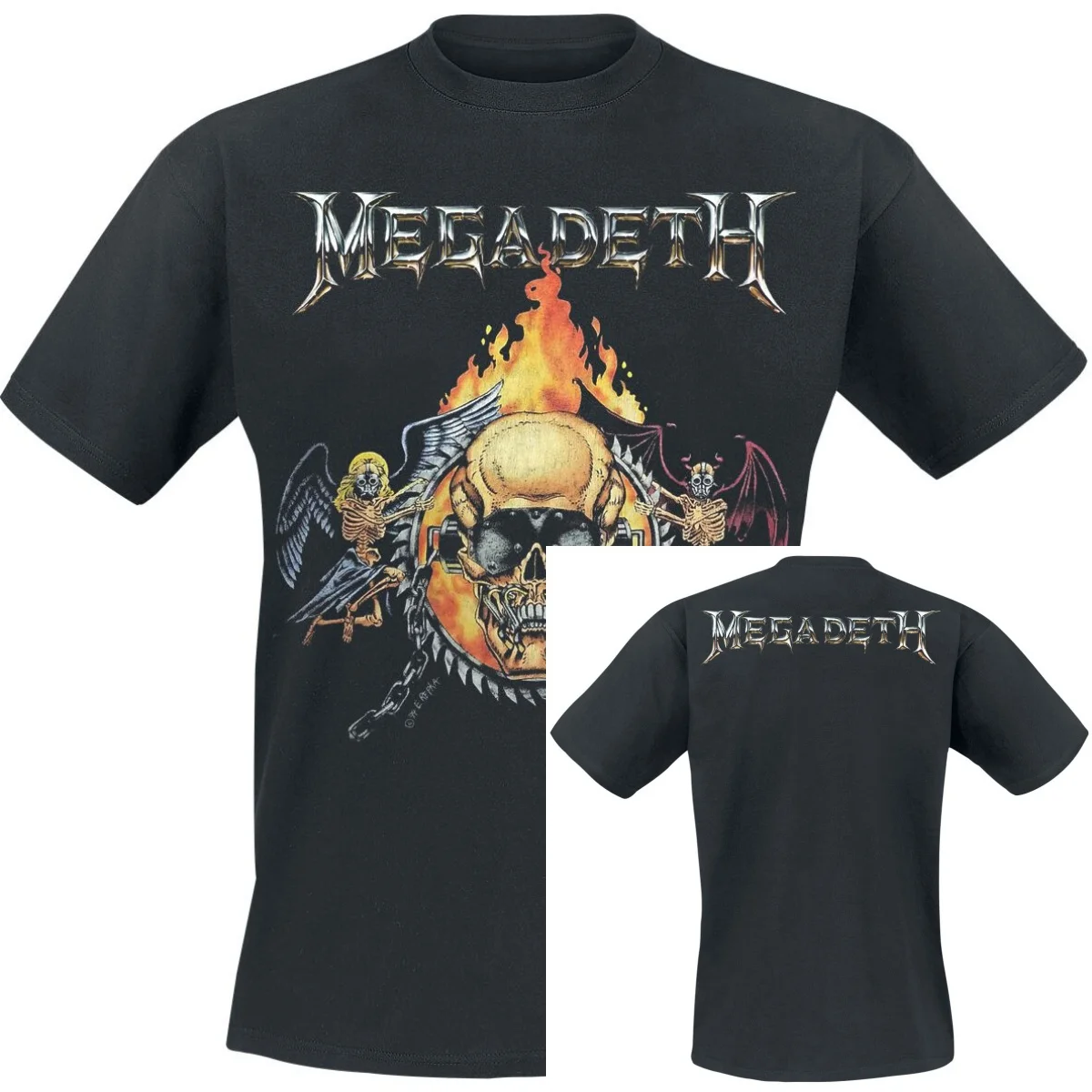 Top-Sommer-Megadeth-Grafik-Baumwoll-Band-T-Shirt, Unisex, Sommer-Kurzarm, Modemarke, Luxus, lässig, Vintage-T-Shirts – Detail 3