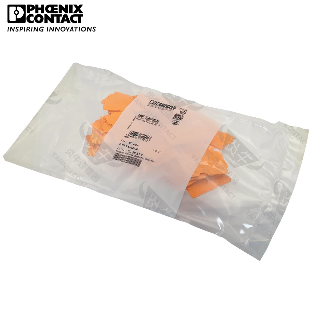 فينيكس الاتصال المكونات في الدين السكك الحديدية المسمار كتل طرفية D-ST 2.5-0.8 OG 3030511 الملحقات نهاية غطاء ل PT 2.5 3209510