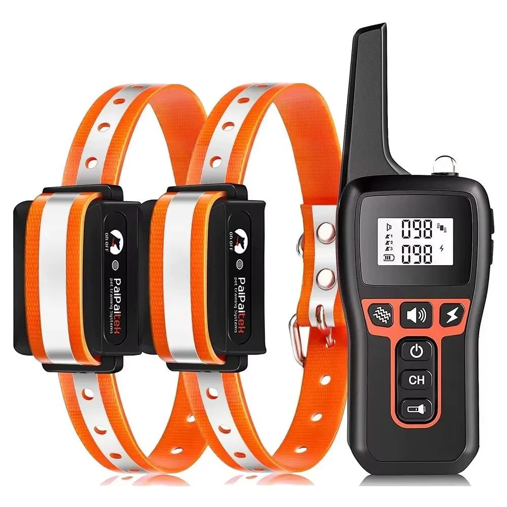 3300ft Dog Vibrating Collar,IPX7 Waterproof Dog Training Collar with Remote+LED Dog Collar for Small Medium Large Dogs