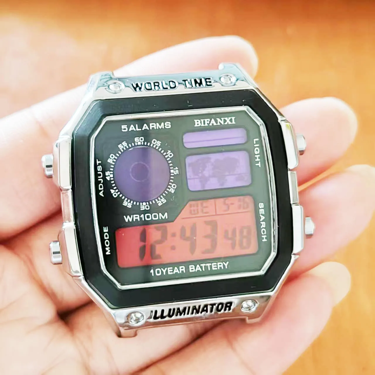 2025    new Classic retro sports electronic watch with square fashionable alloy case