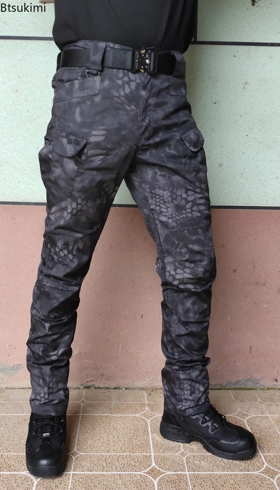New Men\'s Camouflage Outdoor Tactical Pants Waterproof Wear Resistant Training Hiking Trousers Men Multi-pockets Cargo Pants 5XL
