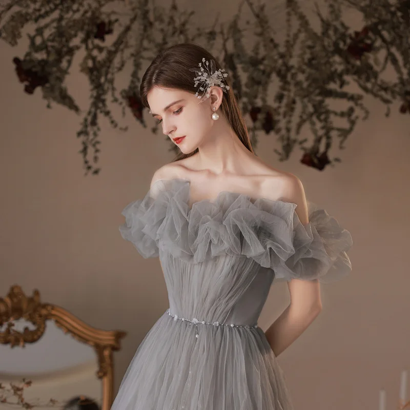 2025 nova primavera/verão estilo fada noivado high end design sentido estudante arte exame anfitrião banquete vestido de noite feminino