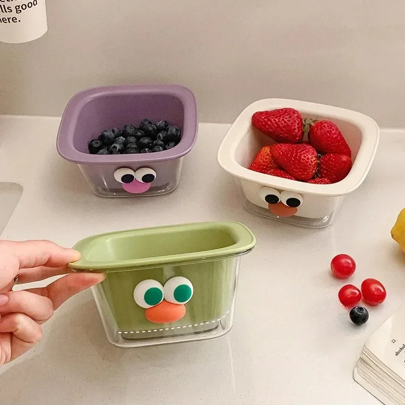 1PC Double Fruit Drain Basket Cute Cartoon High Appearance Level Fruit Tray Household Drain Dish Small Wash Fruit Basket