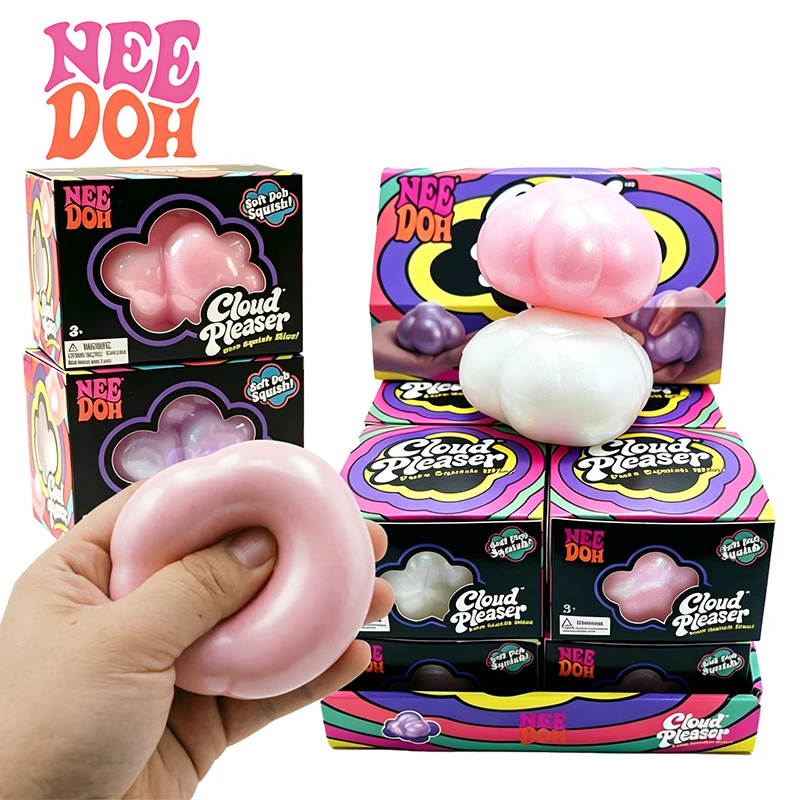 Needoh Cloud Pleaser Squishy Fidget Relief Sensory Iridescent Pearl Cloud 3 Color Quick Rebound Anxiety Heal Hand Exercise Toy