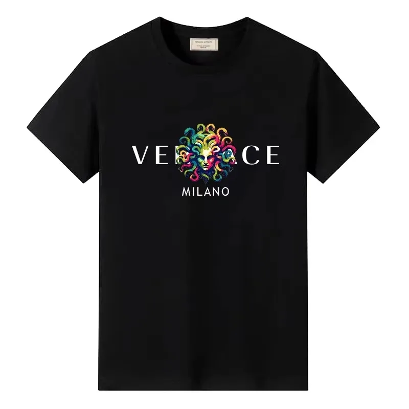 

Luxury High-end Printed Men's T-shirt Short Sleeve Vintage Trendy T-shirt New Designer Clothing Casual High-quality T-shirt