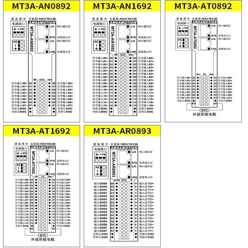 MODBUS TCP Integrated Remote I/O Module Digital Analog Temperature Module MT3A Series