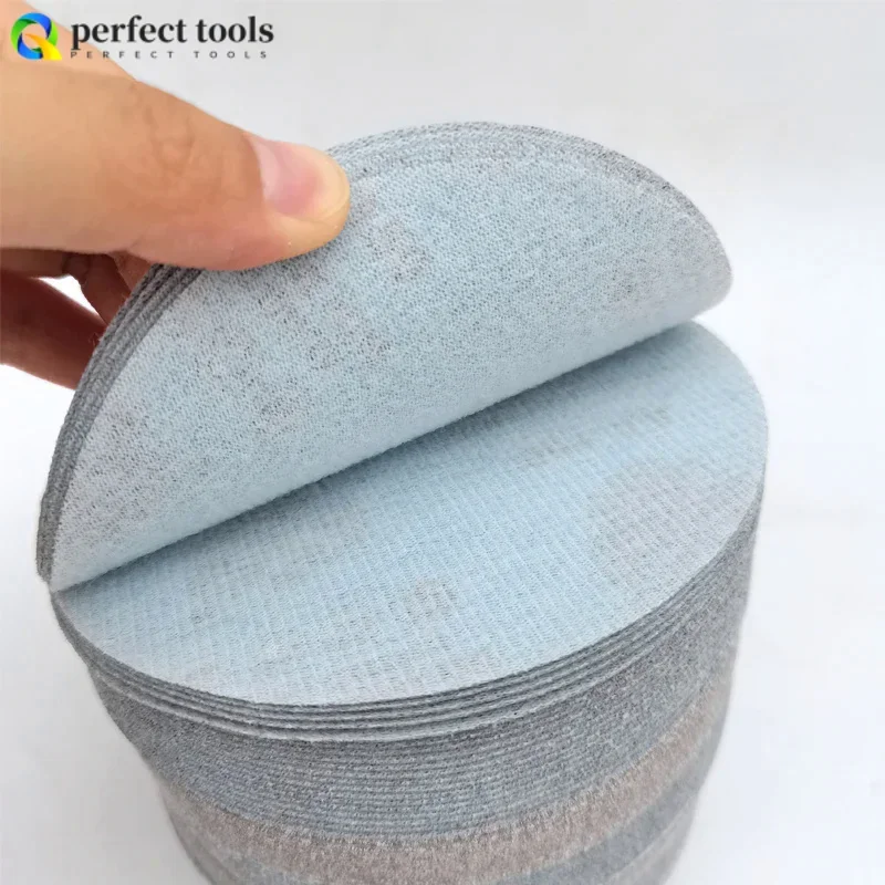 10 Pcs Car Polishing Putty 5 Inch Sandpaper 125mm White Round Flocking Self-adhesive Grinding Machine Polishing Sheet