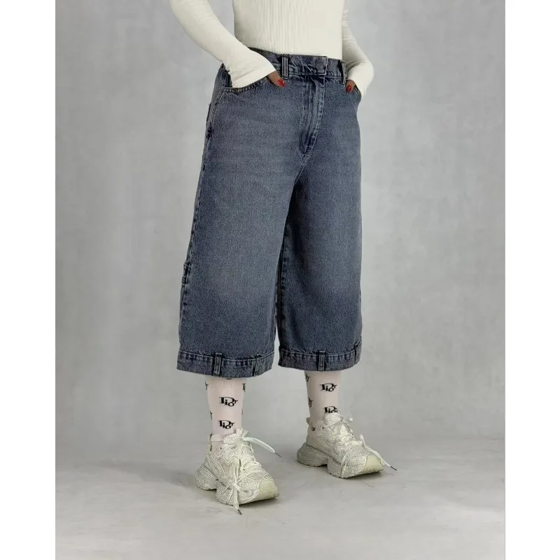 

Y2k Trendy Vintage Jeans Bermuda Low Waist Stretchy Baggy Knee Length Summer Denim Shorts Men Casual Hip Hop Gothic Cargo Pants
