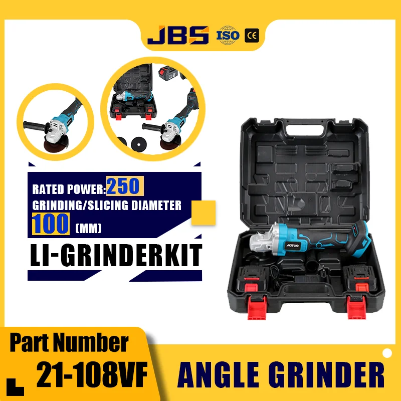 

Бесщеточная литиевая угловая шлифовальная машина JBS, многофункциональная полировка, перезаряжаемый режущий и электрический шлифовальный инструмент