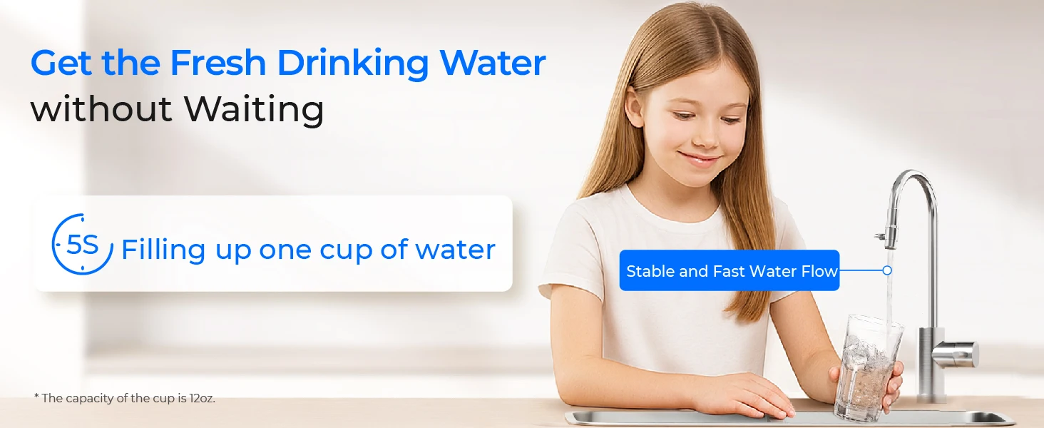 Waterdrop 10UA Under Sink Water Filter System, Reduces PFAS, PFOA/PFOS, Lead, Chlorine, Bad Taste & Odor